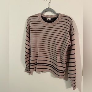 Hem and Thread Striped Sweater Size L